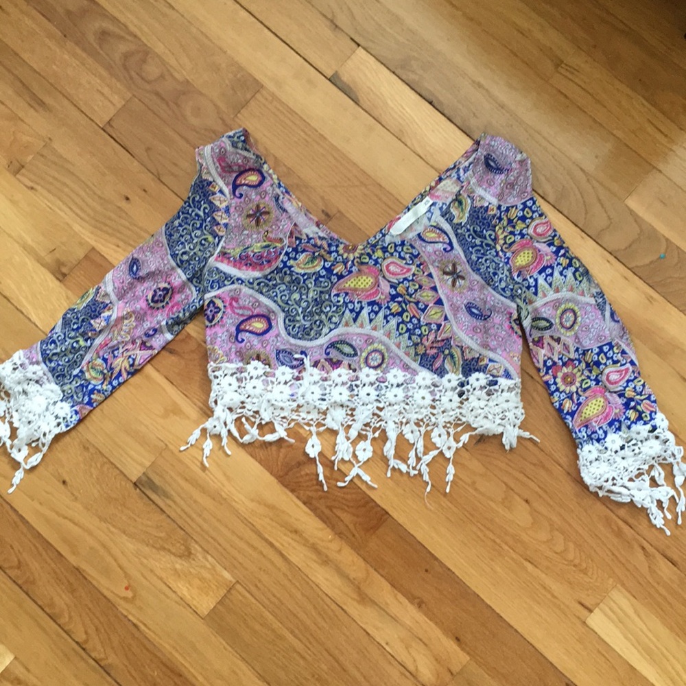 LF store paisley crop top